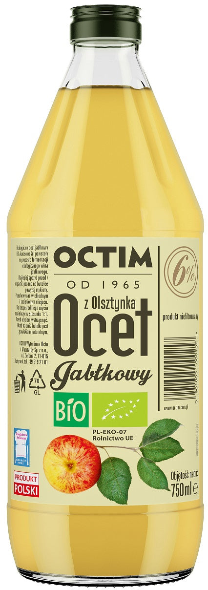 Ocet jabłkowy 6% bio 750 ml - octim