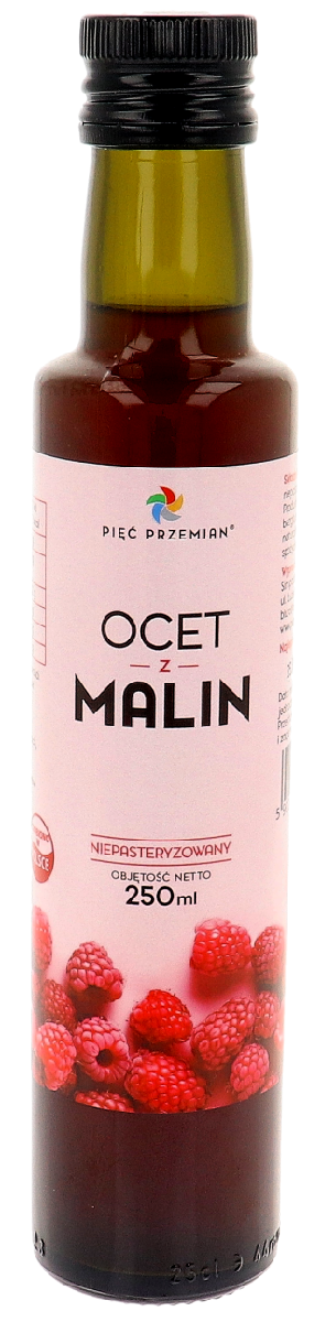 Ocet malinowy bezglutenowy 250 ml - PIĘĆ PRZEMIAN
