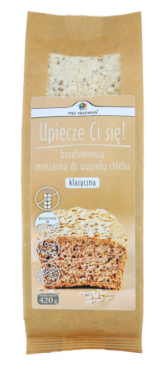 bezglutenowa mieszanka do wypieku chleba klasyczna Pięć Przemian 420g